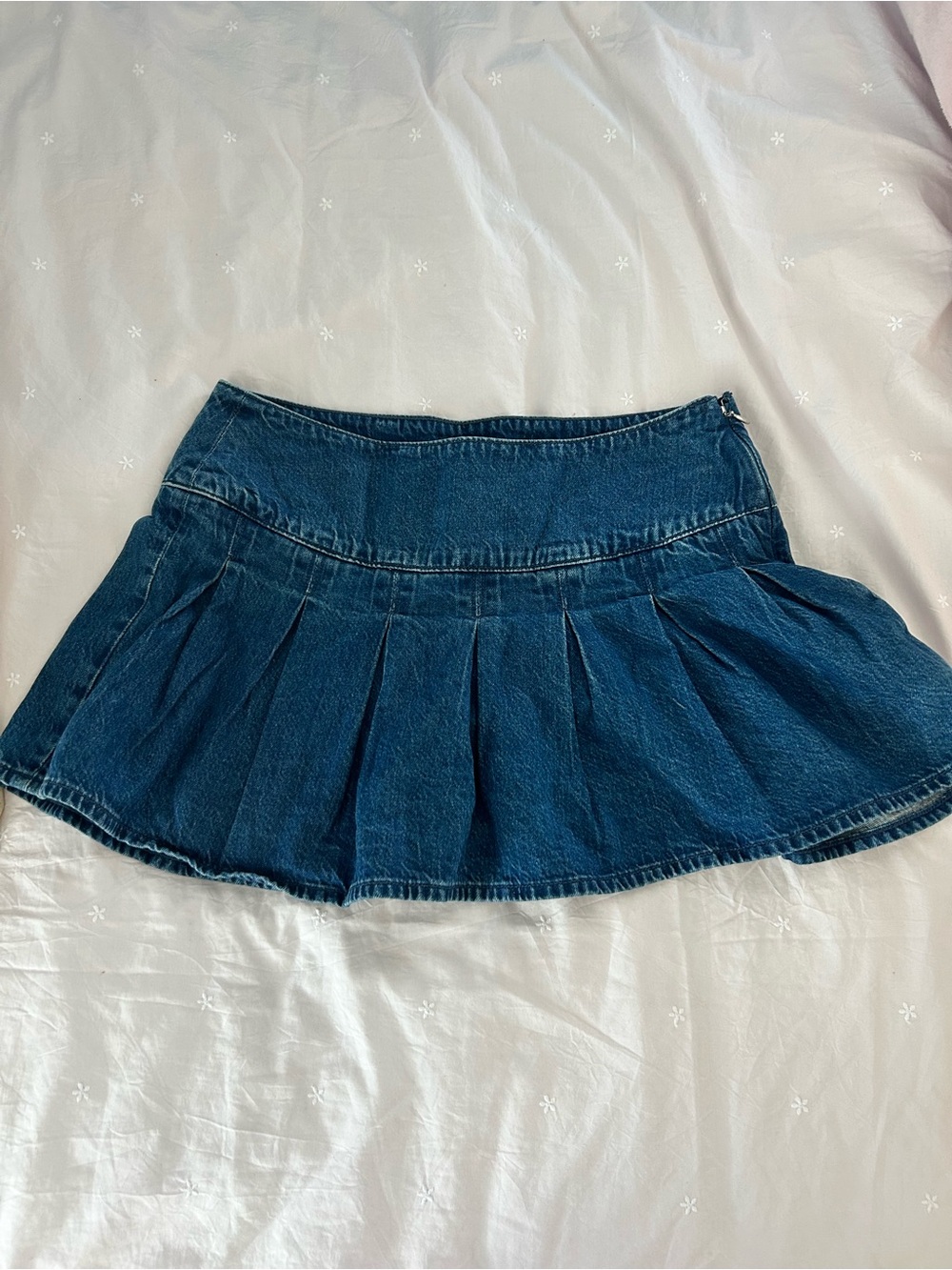 AE Denim Pleated Mini Skirt